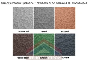 Грунт-эмаль "Дали" по ржавчине 3 в1 молотковая 0,75л