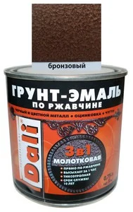 Грунт-эмаль "Дали" по ржавчине 3 в1 молотковая 0,75л