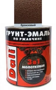 Грунт-эмаль "Дали" по ржавчине 3 в1 молотковая 2,0л