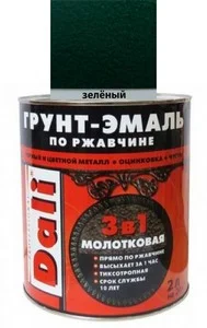 Грунт-эмаль "Дали" по ржавчине 3 в1 молотковая 2,0л