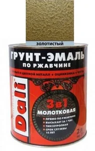 Грунт-эмаль "Дали" по ржавчине 3 в1 молотковая 2,0л