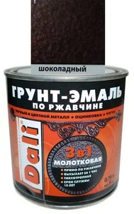 Грунт-эмаль "Дали" по ржавчине 3 в1 молотковая 0,75л
