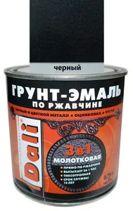 Грунт-эмаль "Дали" по ржавчине 3 в1 молотковая 0,75л