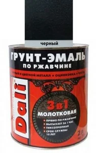 Грунт-эмаль "Дали" по ржавчине 3 в1 молотковая 2,0л