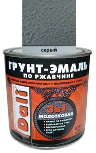 Грунт-эмаль "Дали" по ржавчине 3 в1 молотковая 0,75л