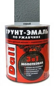 Грунт-эмаль "Дали" по ржавчине 3 в1 молотковая 2,0л