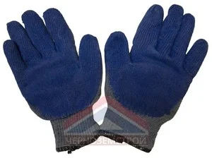 Перчатки трикотажные обливные/утепленные серые