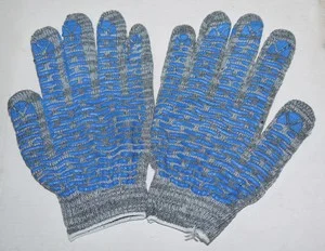 Перчатки х/б меланж с ПВХ 6 - нитка Серые 13 класс