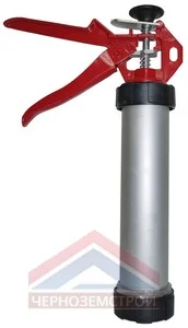 Пистолет для герметика 400 мл закрытый алюминиевый корпус,  гладкий шток 8 мм