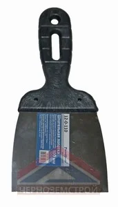 Шпатель 100 мм нержавеющий, пластиковая ручка