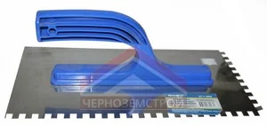 Гладилка нержавеющая 130 х 270 мм зубчатая зуб 6 х 6 мм Remocolor