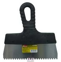 Шпатель зубчатый нержавеющий 200 мм, размер зуба 4 х 4 мм