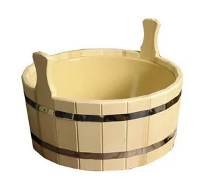 Шайка 2-ручки 15 л с пластмассовой вставкой ШП-15