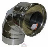 Сэндвич Колено 90° d 200 х115 нержавеющая + нержавеющая сталь 0,8 мм