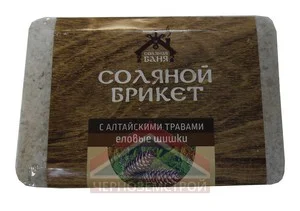 Соляной брикет "Соляная баня" с Алтайскими травами "Еловые шишки" 1,35кг