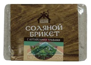 Соляной брикет "Соляная баня" с Алтайскими травами "Мята" 1,35кг