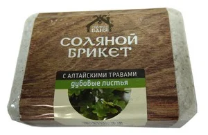 Соляной брикет "Соляная баня" с Алтайскими травами "Дубовый лист" 1,35кг
