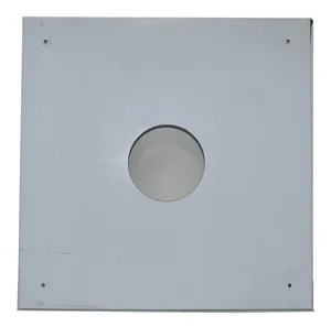 Экран защитный 480 х 480 зеркальный нержавеющий с отверстием d 115 мм