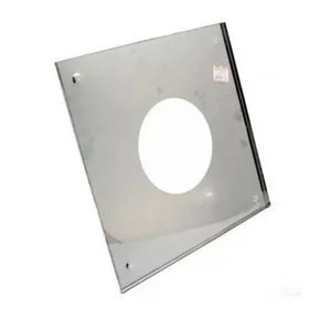 Экран защитный 580 х 580 зеркальный нержавеющий с отверстием d 200 мм