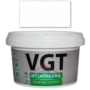 Шпатлевка по дереву "Экстра" Белая 1,0 кг "ВГТ"