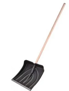 Лопата снеговая С ЧЕРЕНКОМ 400х420мм, пластмассовая, алюминиевая планка